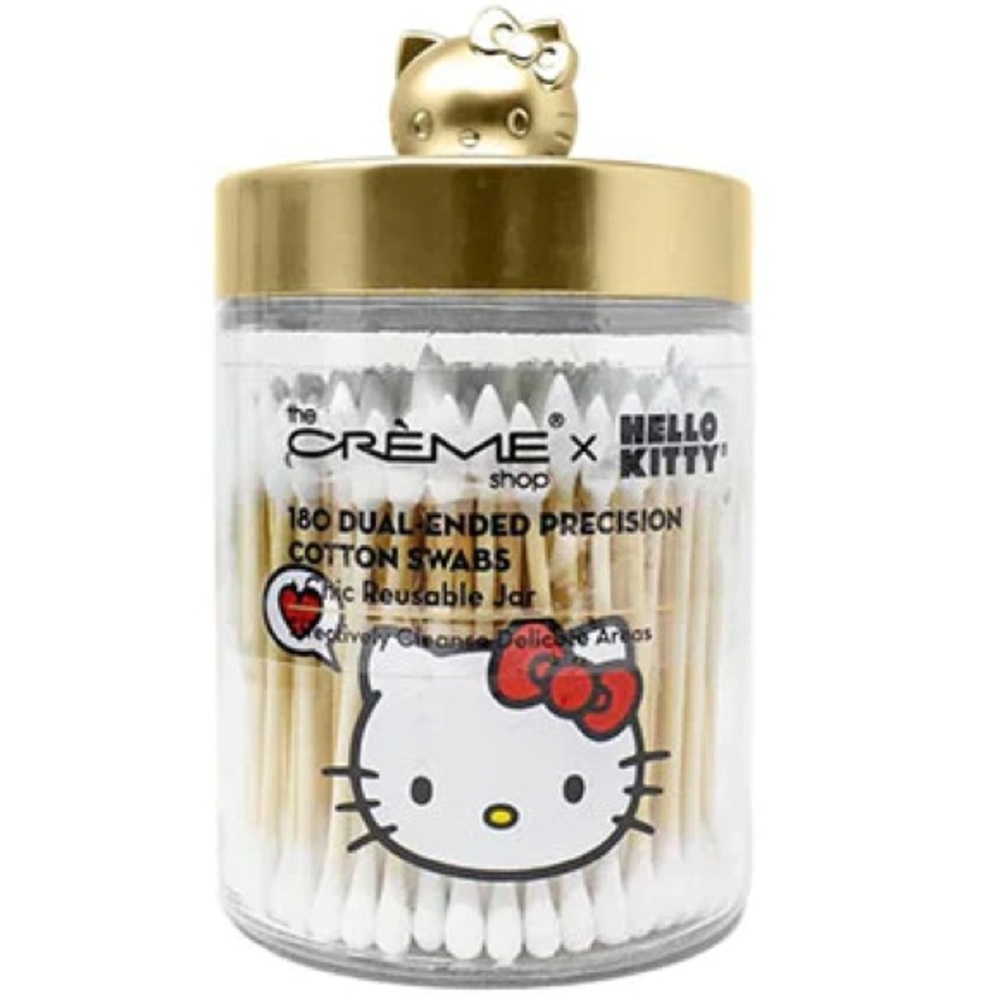 *BRAND NEW* Hello Kitty Reusable Glass Jar with Cotton Swabs